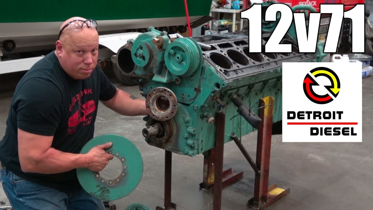 12v71 Detroit Lower Front Cover Removal.    Dampener Is NOT Fun!