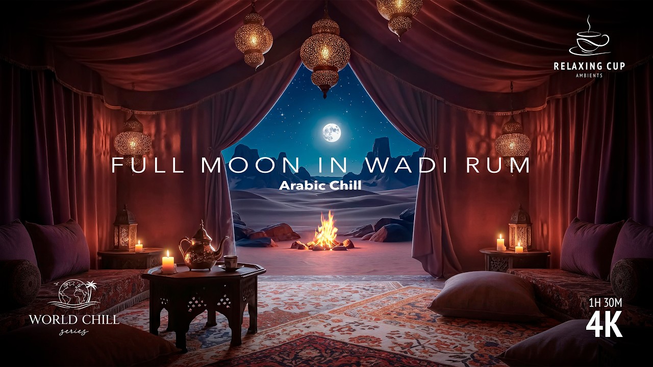 Arabian Desert Night in Wadi Rum - Chill Out Music, Campfire & Desert Ambience (1.5 Hours)