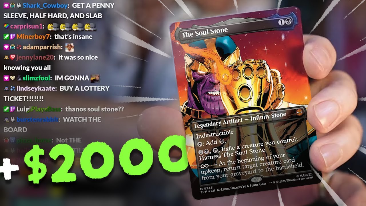 Pulling the THANOS SOUL STONE from the Spider-Man MTG collector box