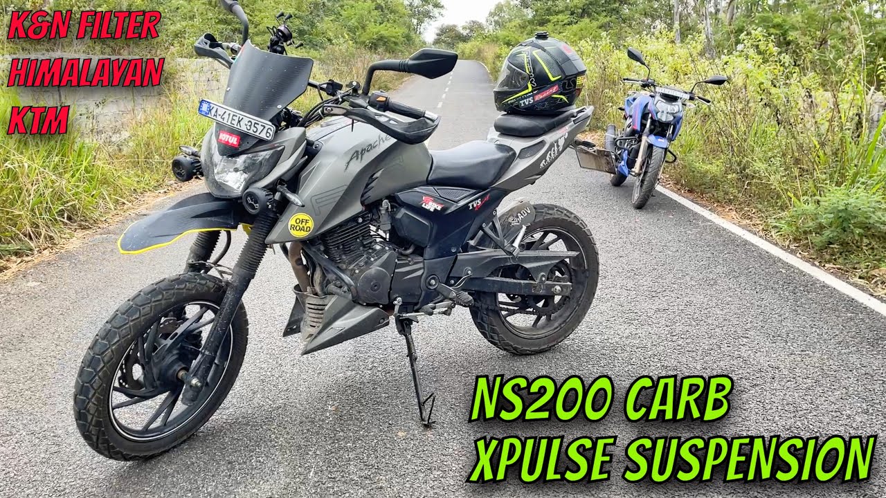 Modified APACHE RTR 200 4v : NS200 carburetor, XPULSE 200 Suspension, K&N filter, RE, KTM, Lot more!