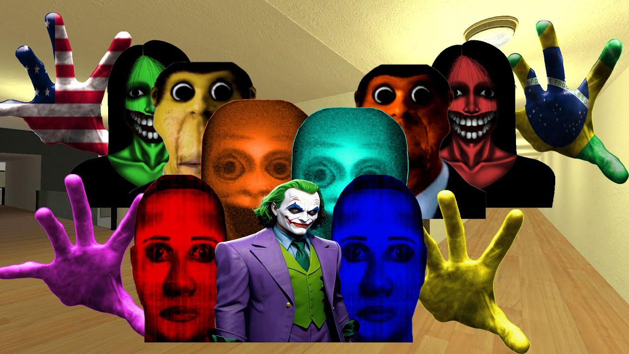 Kuchisake Onna,Scary Hand,Selenered,Obunga,Juggler And Joker Nextbot  in The Hole Nextbot Gmod