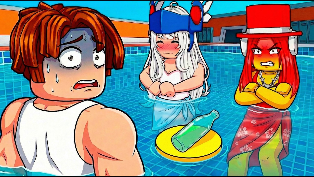 Spin The Bottle at an All Girls Pool Party