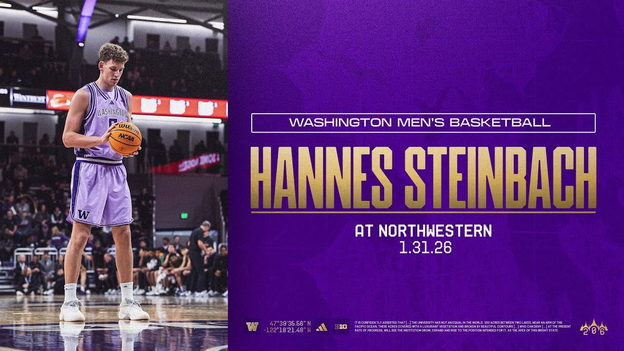 Hannes Steinbach Highlights | Washington Men's Basketball at Northwestern