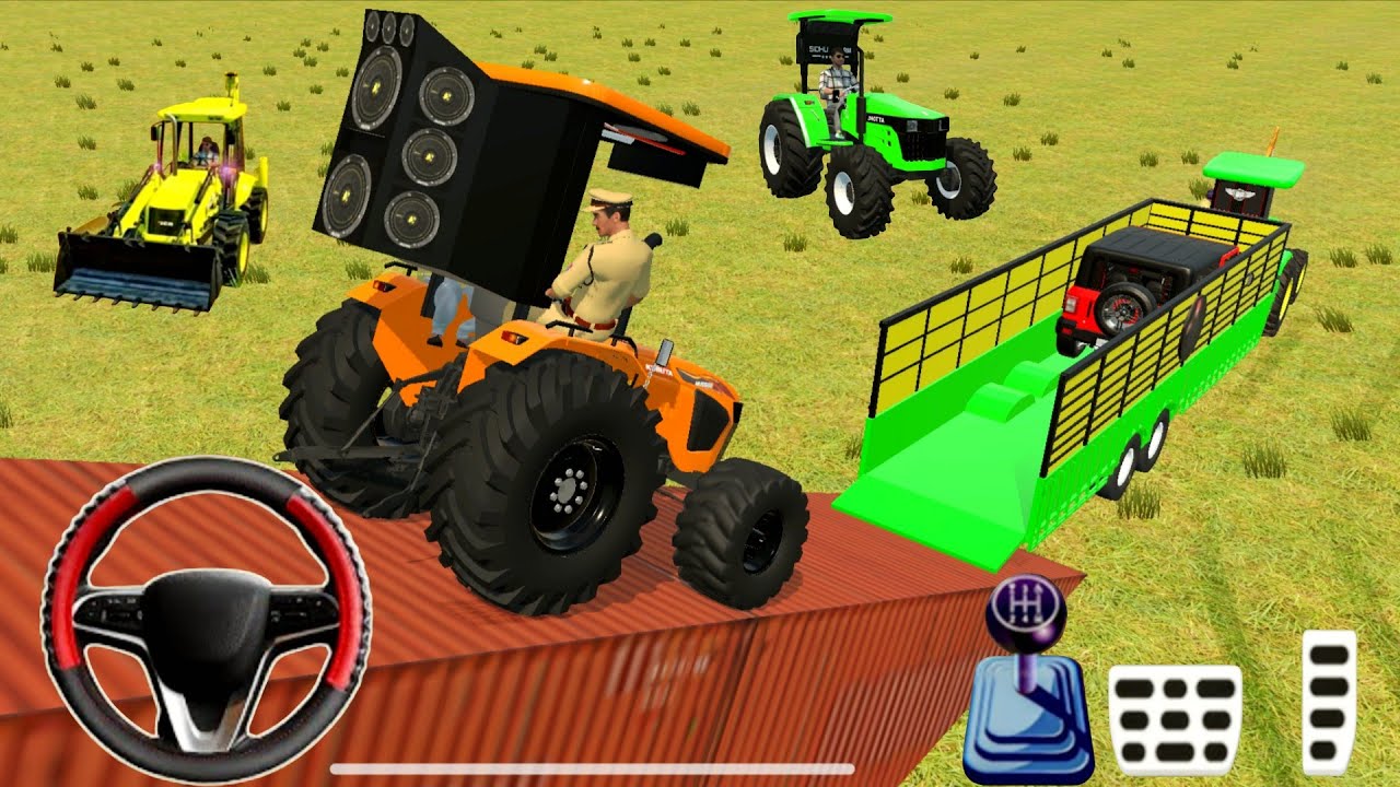Truck stuck in mud tractor and JCB and resuce the trucks from #jcbgameplay #trucksimulator 