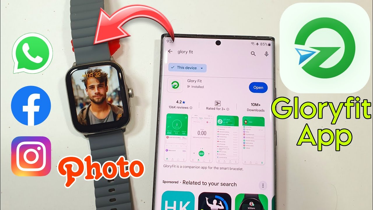 Glory Fit Connect To Phone | Glory Fit App | Set Photo with glory fit app | Smartwatch of Glory Fit