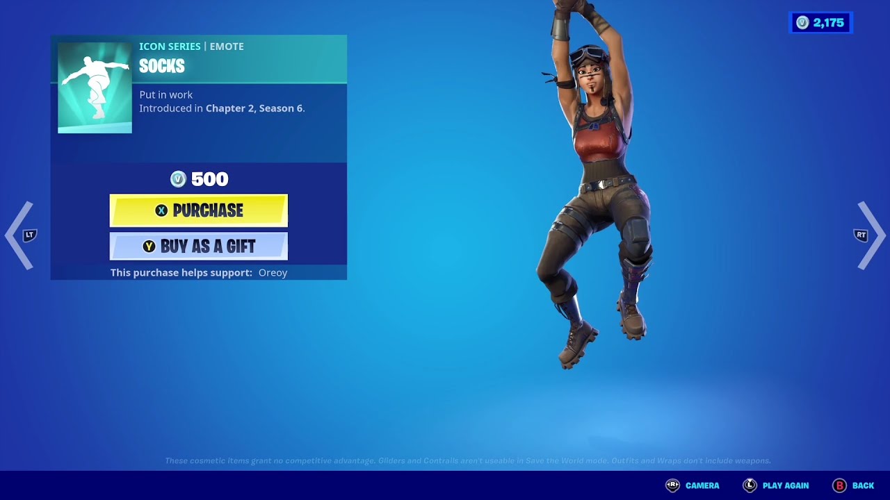 Renegade Raider doing New Socks emote