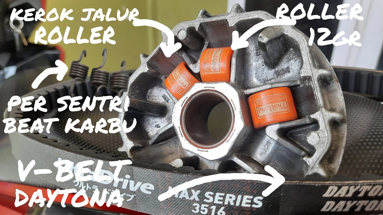 Upgrade ringan CVT vario 125 LED ganti roller,v belt,kerok jalur roller
