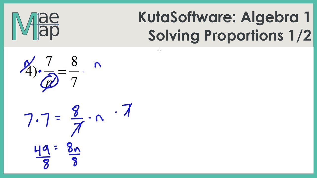KutaSoftware: Алгебра 1 &mdash; Решение пропорций, часть 1