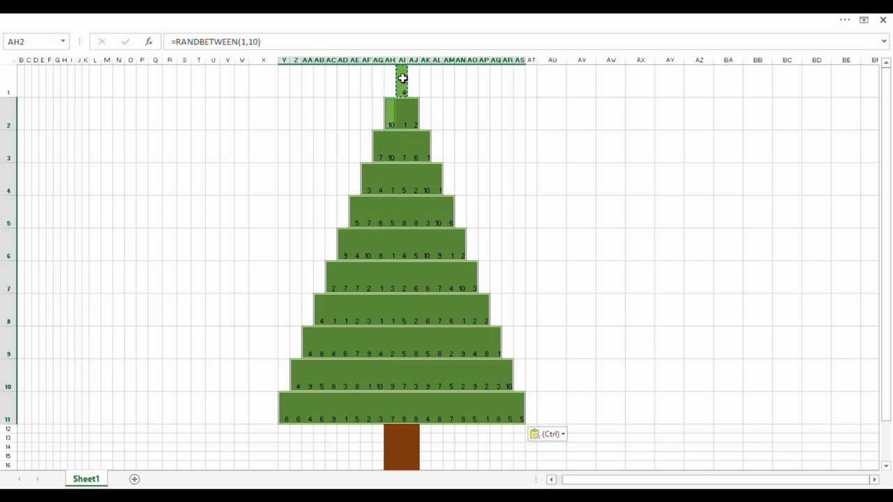 Create an Animated Sparkling Christmas Tree In Excel