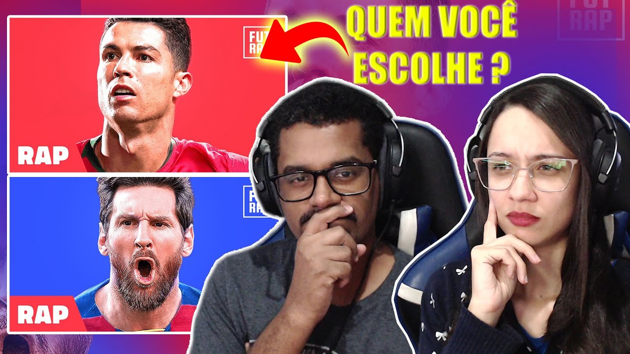 2 em 1 - Rap do Cristiano Ronaldo & Rap do Messi  - REACT EM CASAL