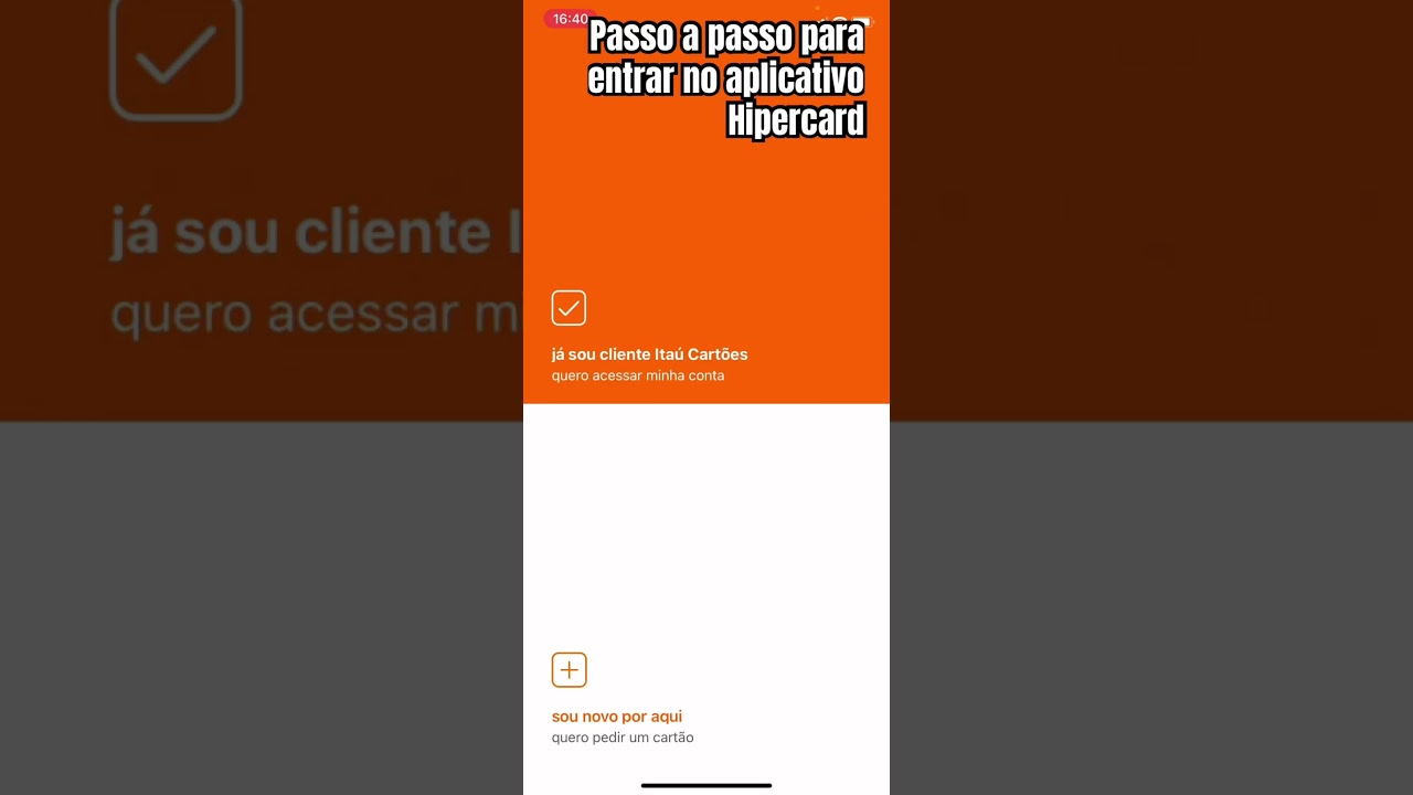 Passo a passo para entra no aplicativo Hipercard na hora pelo Celular