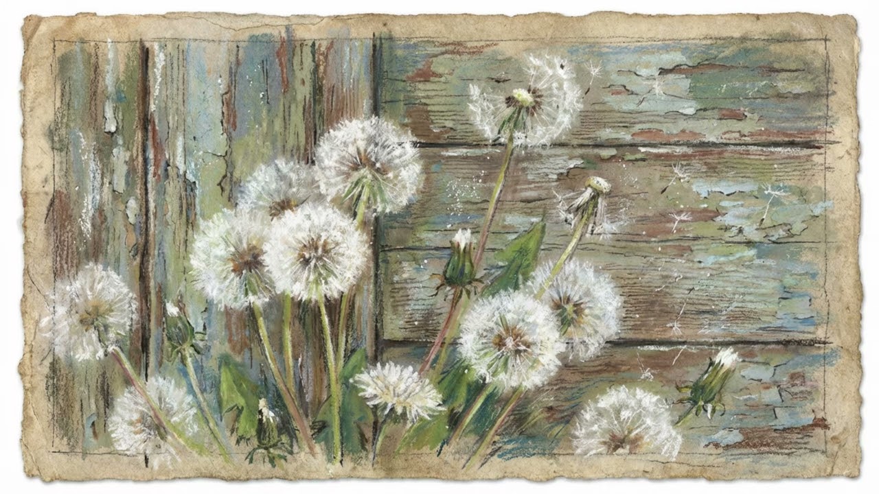 Rustic Dandelions Wall Art Video - 3hrs