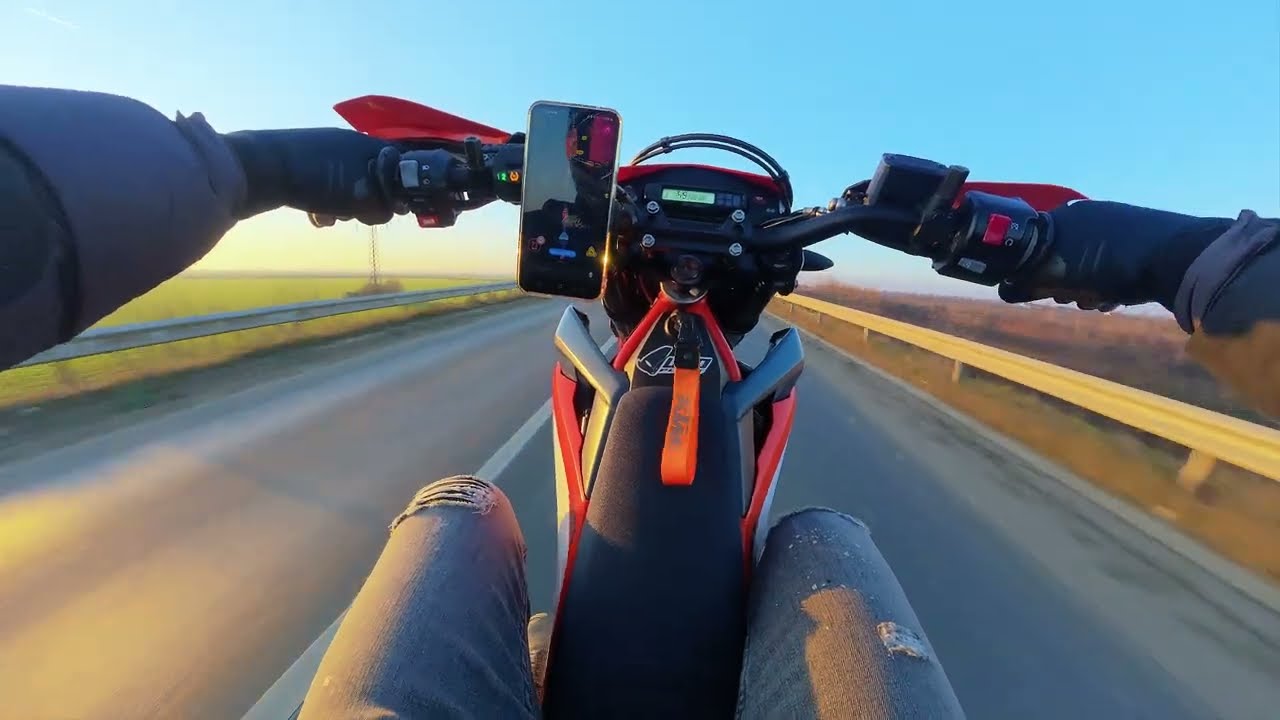 Sunset and Wheelies POV   KTM 690 SMC R PURE SOUND