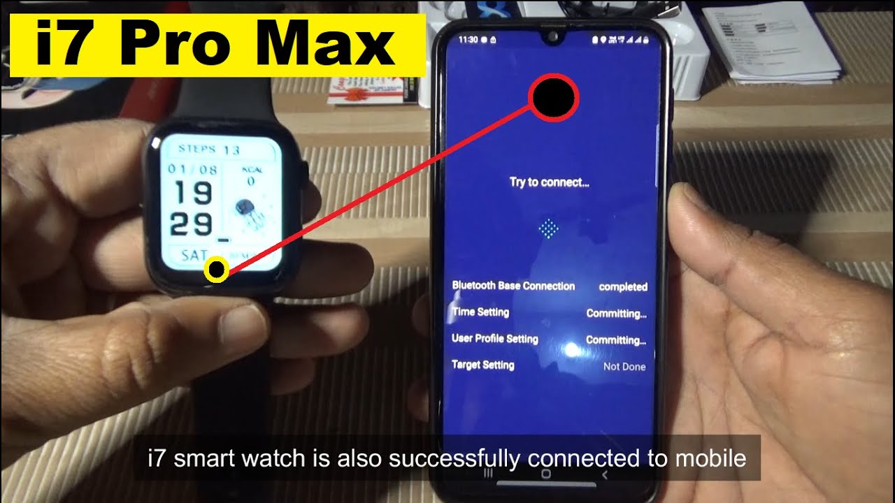 i7 Pro Max SmartWatch Setup | i7 Pro Max Smartwatch Connect to Phone | Unboxing & Time Setting