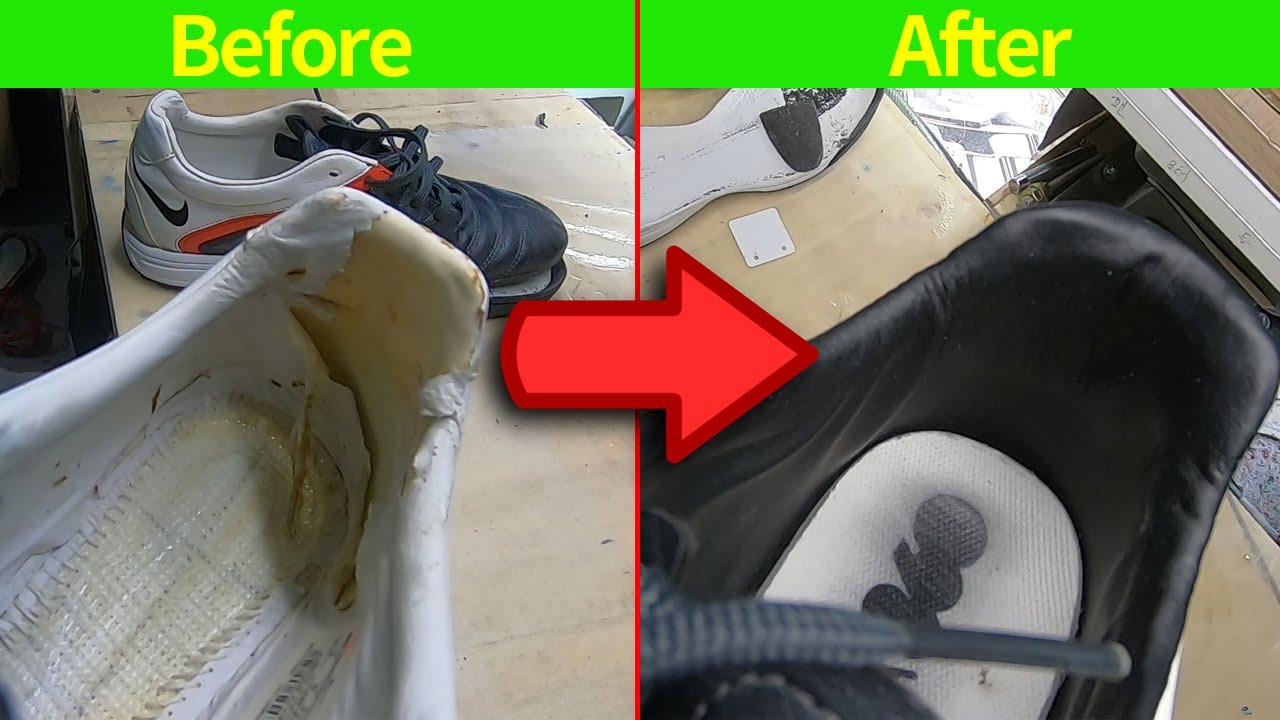 How to repair the heel lining of a soccer shoe - Nike CTR360 Libretto II TF
