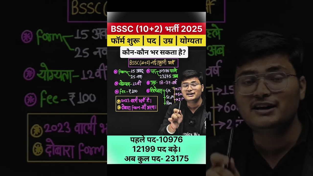 BSSC Inter Level New Vacancy 2025 | BSSC Inter Level Exam Date 2025 |Syllabus, Salary, Age #shorts