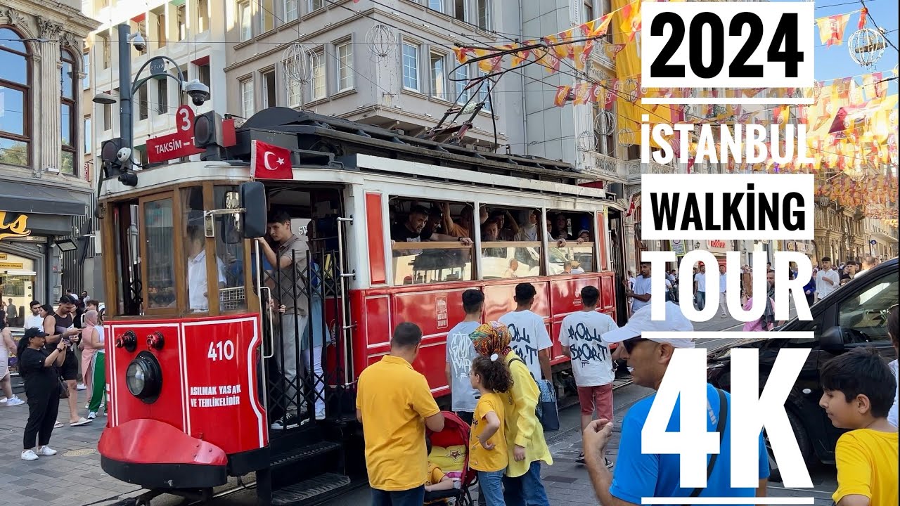 İstanbul Street Walking Tour Sirkeci Taksim Istiklal Şişhane Galata Tower | June 2024 4K