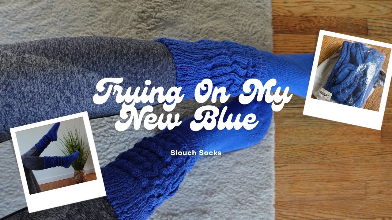The Softest Slouch Socks Yet? 💙 Royal Blue Try-On ASMR