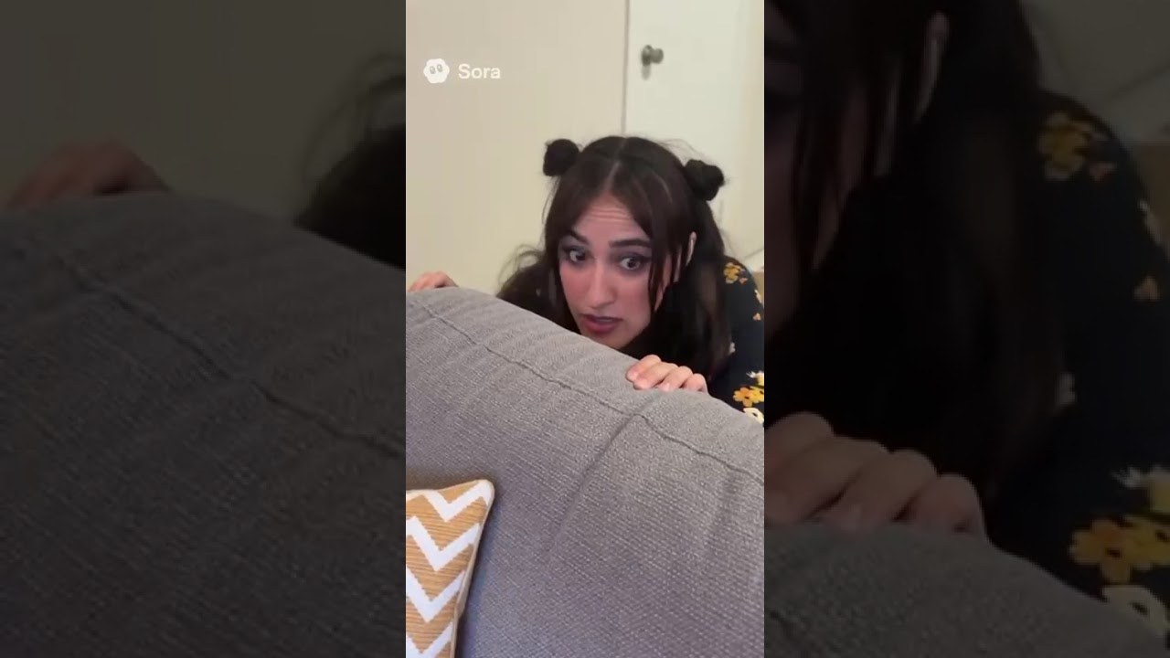 Escaping from Ghostface #sora #ai #funny #1000subscriber #comedy #crazy #cat #horror #scarymovies