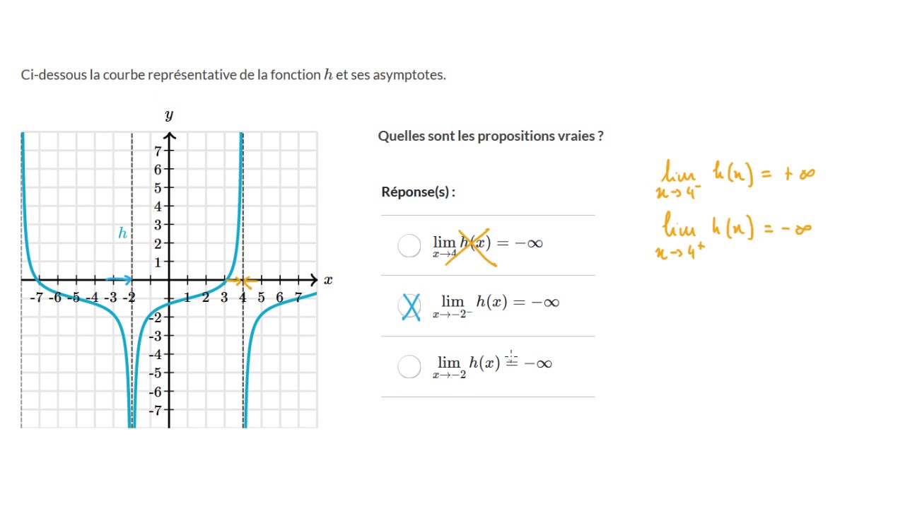Lecture graphique et limites aux bornes de l'ensemble de définition