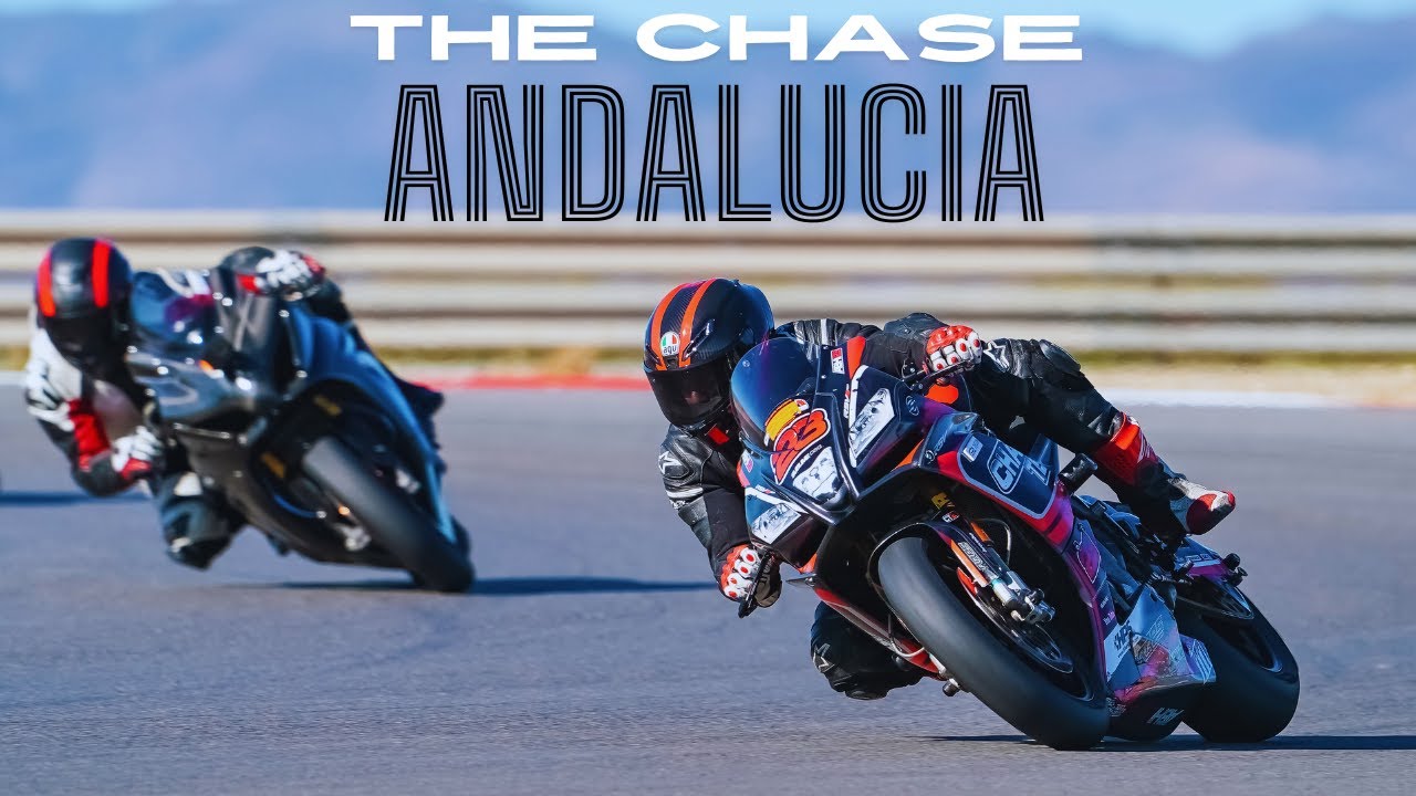 Andalucia Onboard Laps | Aprilia RSV4 RF 2015 chasing a Suzuki GSXR 1000 2018 | 2 min 7 | Fast Group