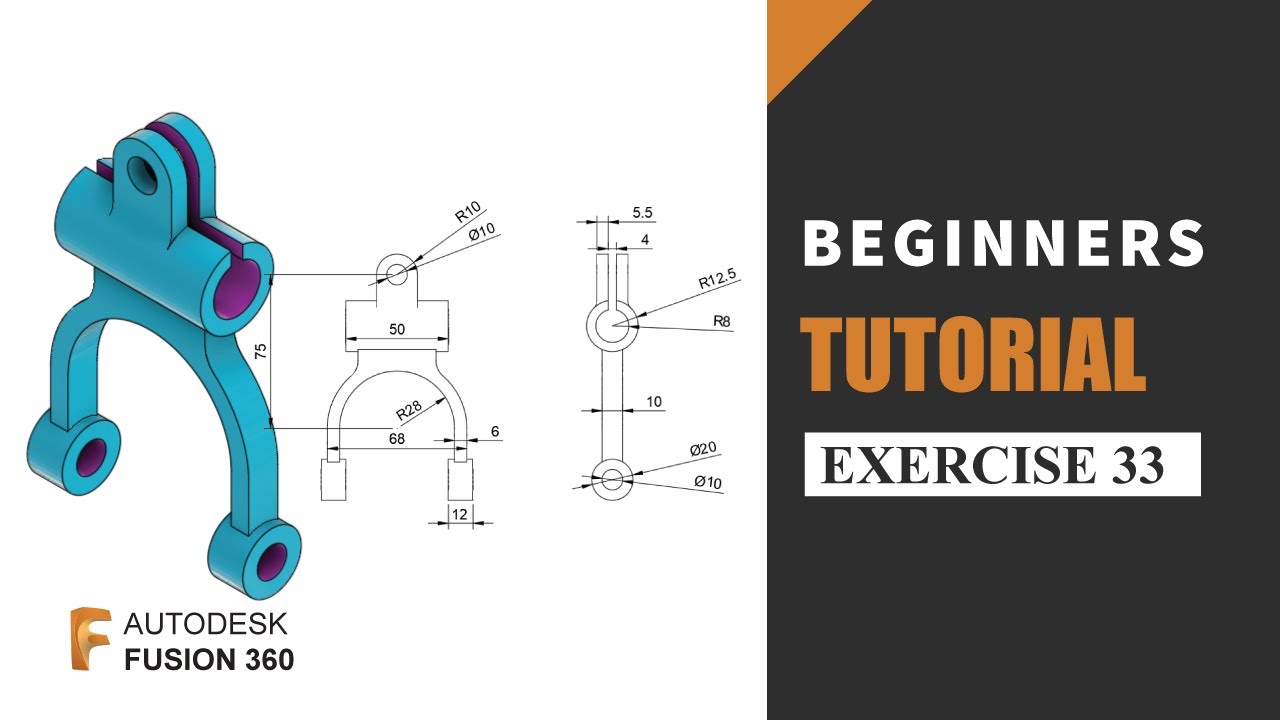 Autodesk Fusion 360 Tutorial for Beginners | Exercise 33 | Learn the basics of designing