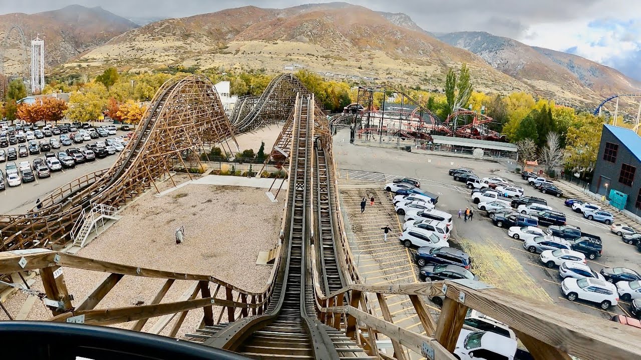 Roller Coaster ICONIC Century Old Wooden Roller Coaster 4K POV! | Lagoon Utah [No Copyright]