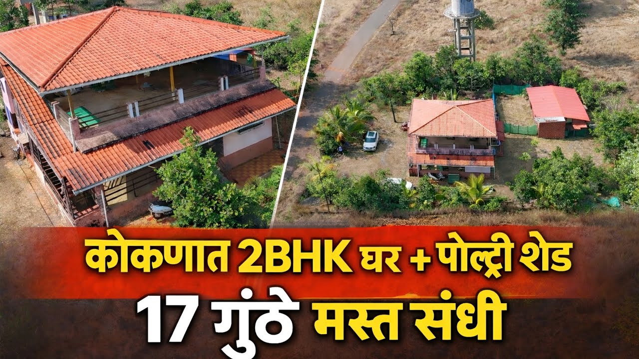 कोकणात 2hk घर + पोल्ट्री शेड 17 गुंठे मस्त संधी!👍