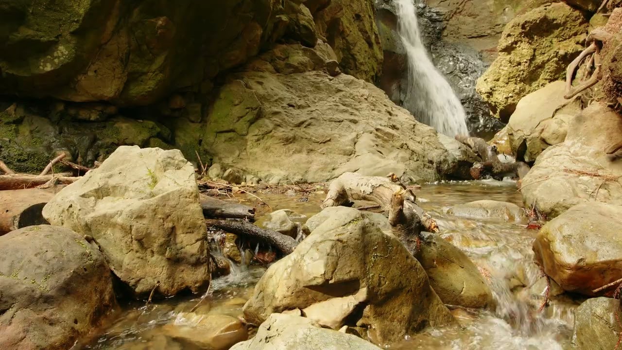 Non-AI Backgrounds - Rocky Waterfall Soundscape
