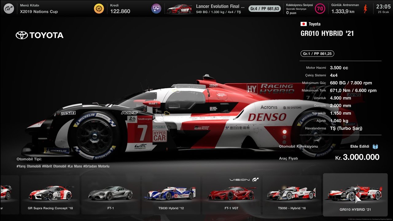 Gran Turismo 7 Ekstra Menü TOYOTA