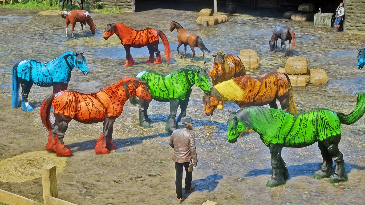 Arthur Morgan Tames Rare Colorful Celastrina Horses at Emerald Ranch – Legendary RDR2 Find!