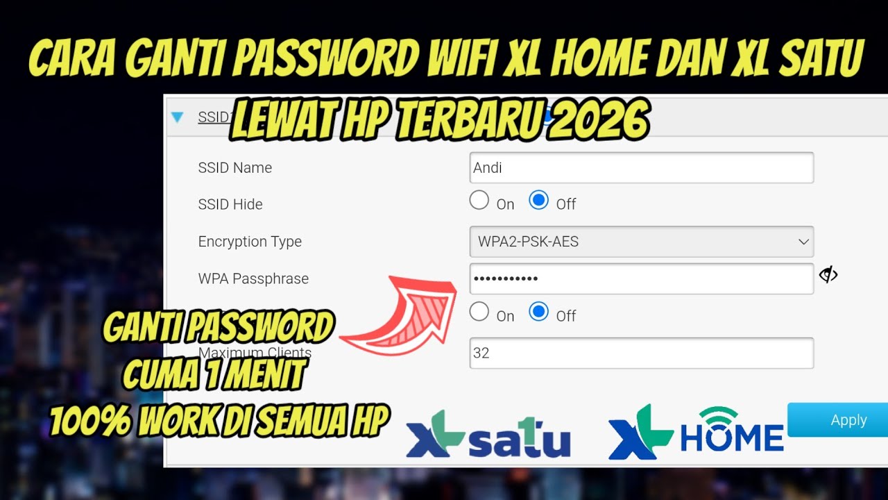 CARA GANTI PASSWORD WIFI XL HOME LEWAT HP 2026 | CARA GANTI SANDI WIFI XL LEWAT HP