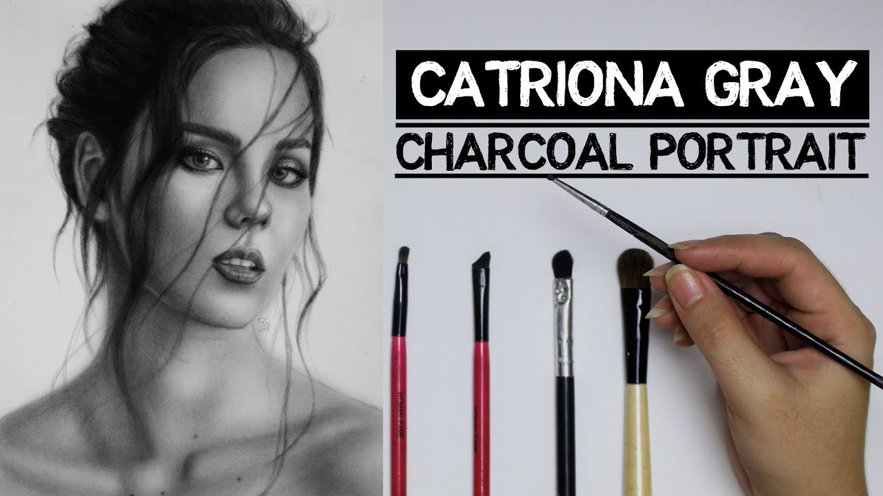 Catriona Gray Portrait | How to Shade Skin and Hair using Charcoal | Philippines