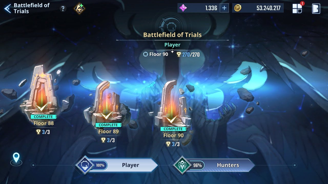 Battlefield of Trials Floor 88-90 3 star clear