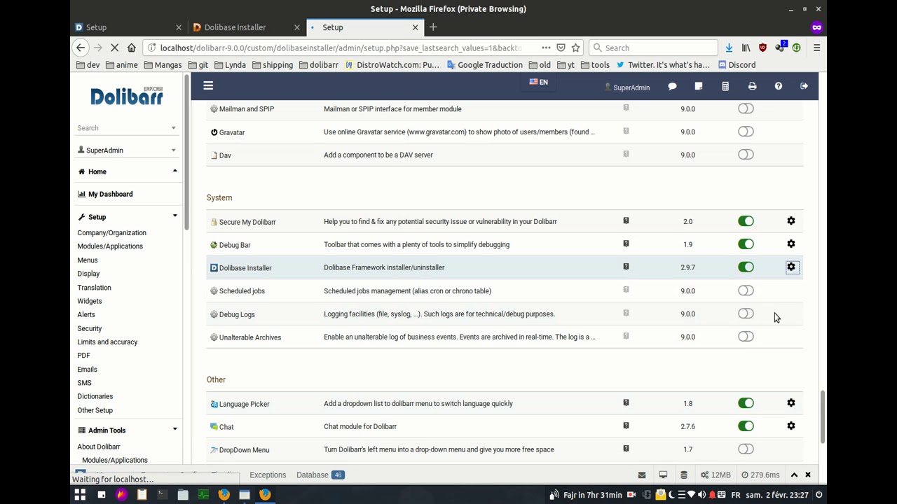 Dolibarr: create a module using dolibase