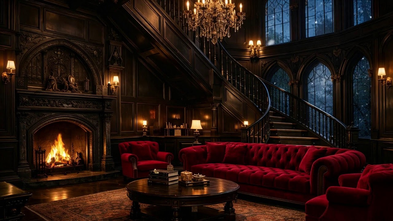 Quiet Gothic Study Room 🕯 Background Music for Studying & Concentration