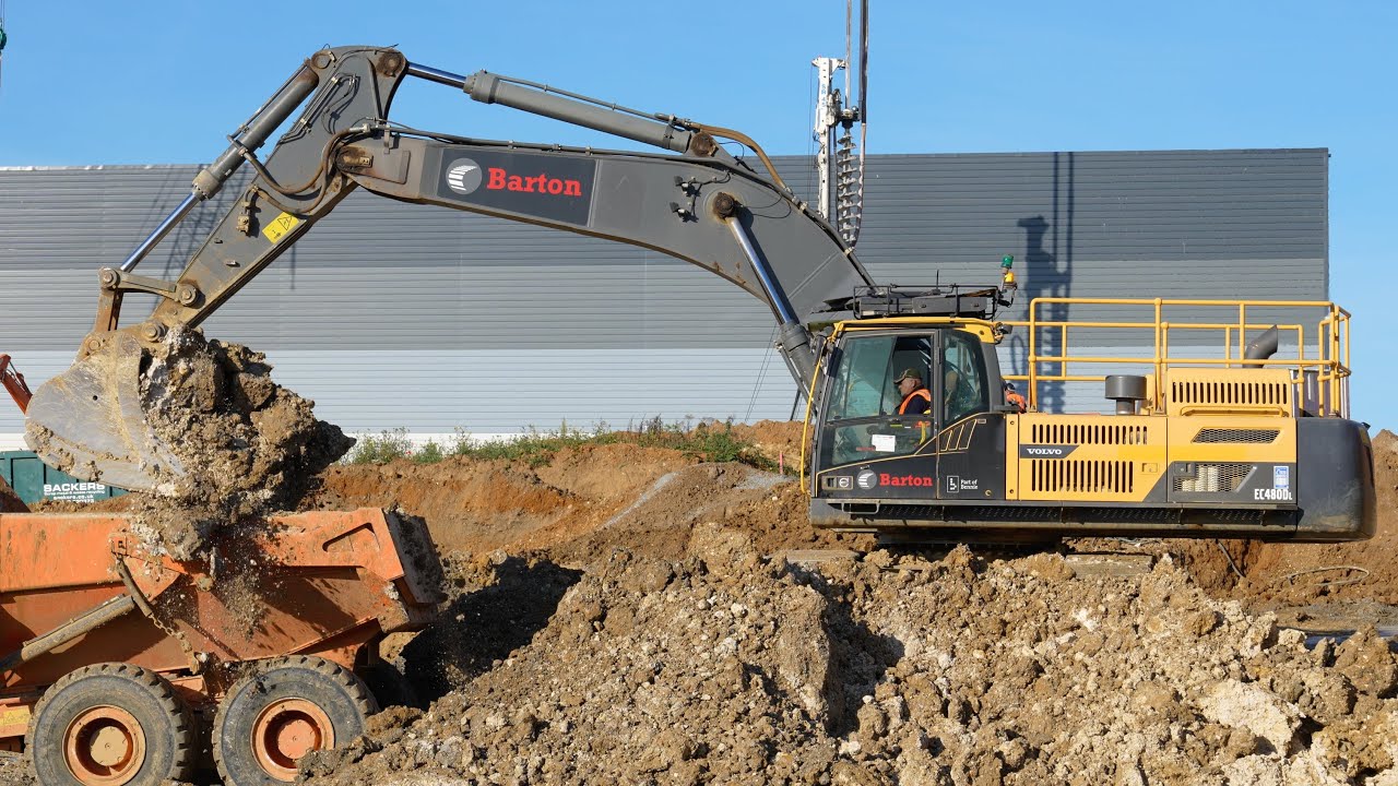 Barton Volvo EC480D Loading Trucks