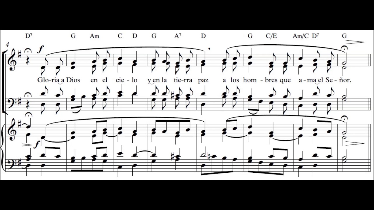Gloria - Reunidos en su Nombre - F. Palazon (Partitura Organo, Coro, Solista y Pueblo)