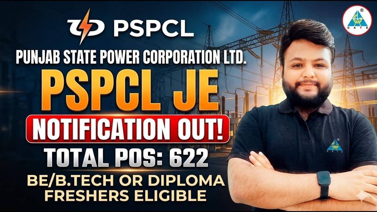 🔥 PSPCL JE 2026 Notification Out | 622 Vacancies 💥 Freshers Eligible!