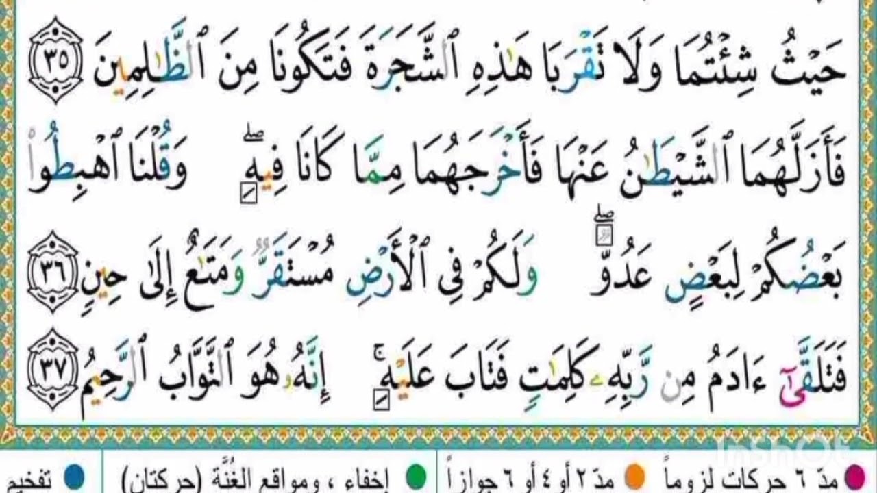 صفحة خامسة ( من آية 29 إلى أية 37 ) من سورة البقرة مكررة 10 مرات بتلاوة القارئ ياسر دوسري