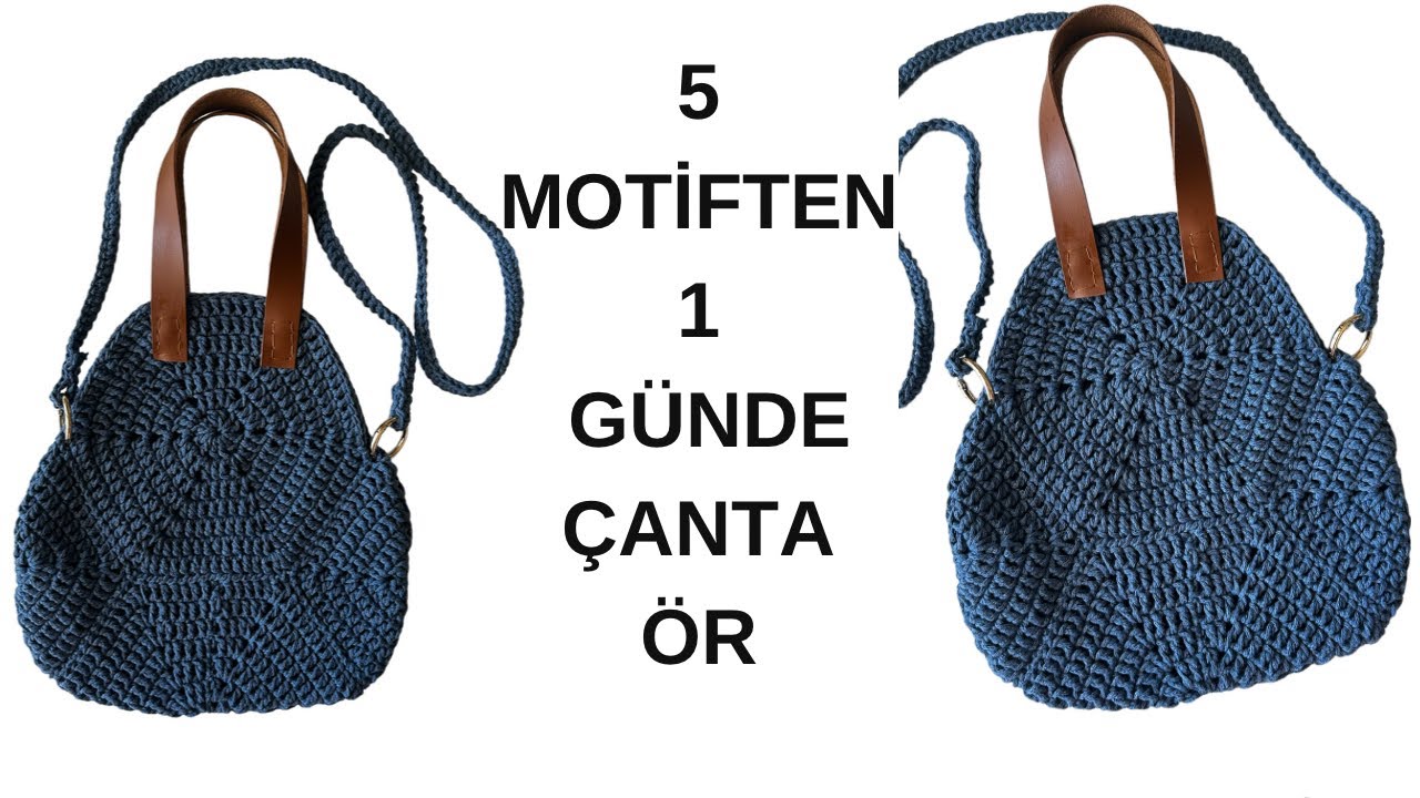 BİR GÜNDE ÇANTA YAPIYORUZ 🌸 | ALTIGEN MOTİFLİ ÇANTA #crochetbag