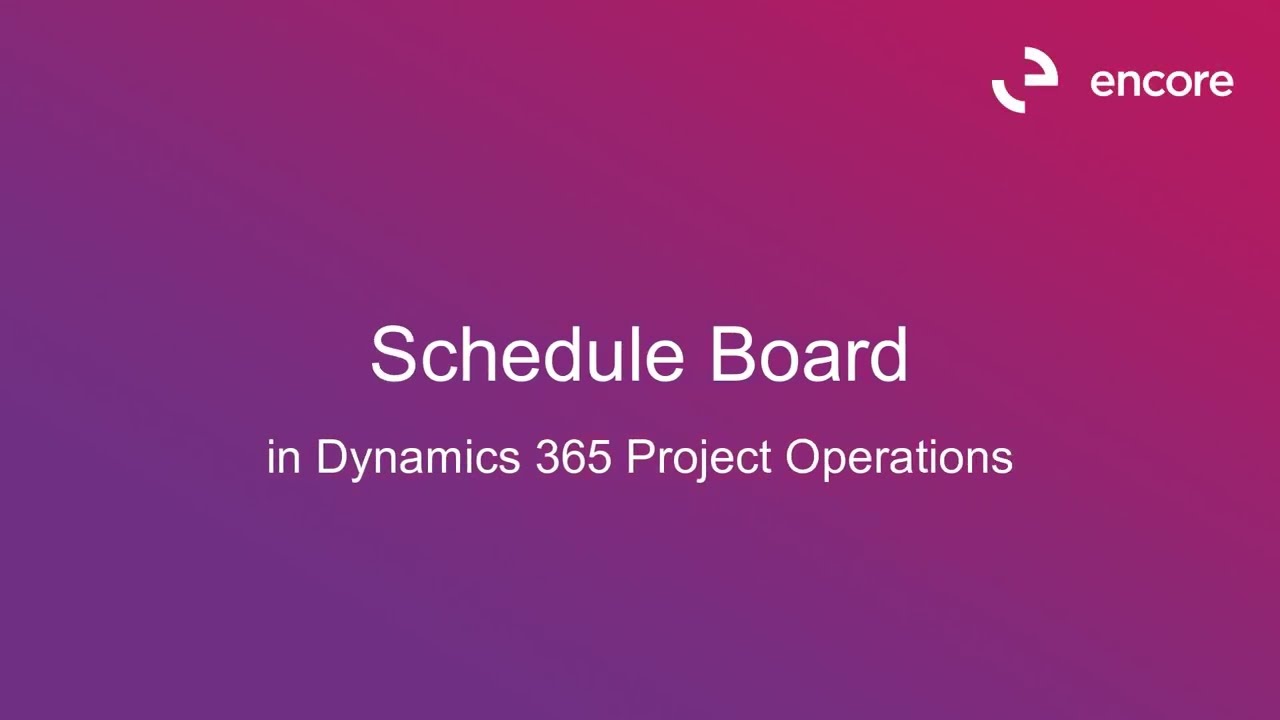 Доска расписания в Dynamics 365 Project Operations