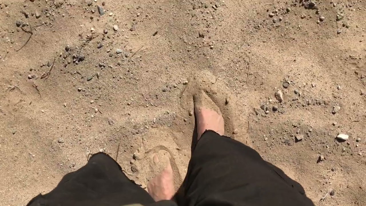 Safely Walking Bare Foot Through Wasteland Broken Glass Rusty Nails And Splinters By Dragging Feet