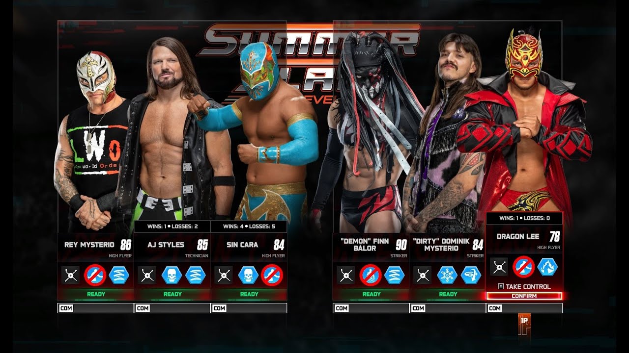 WWE TAG TEAM MATCH  FT. AJ STYLE SIN CARA REY MYSTERIO VS FINN BALOR DOMINIKMYSTERIO DRAGON LEE #5