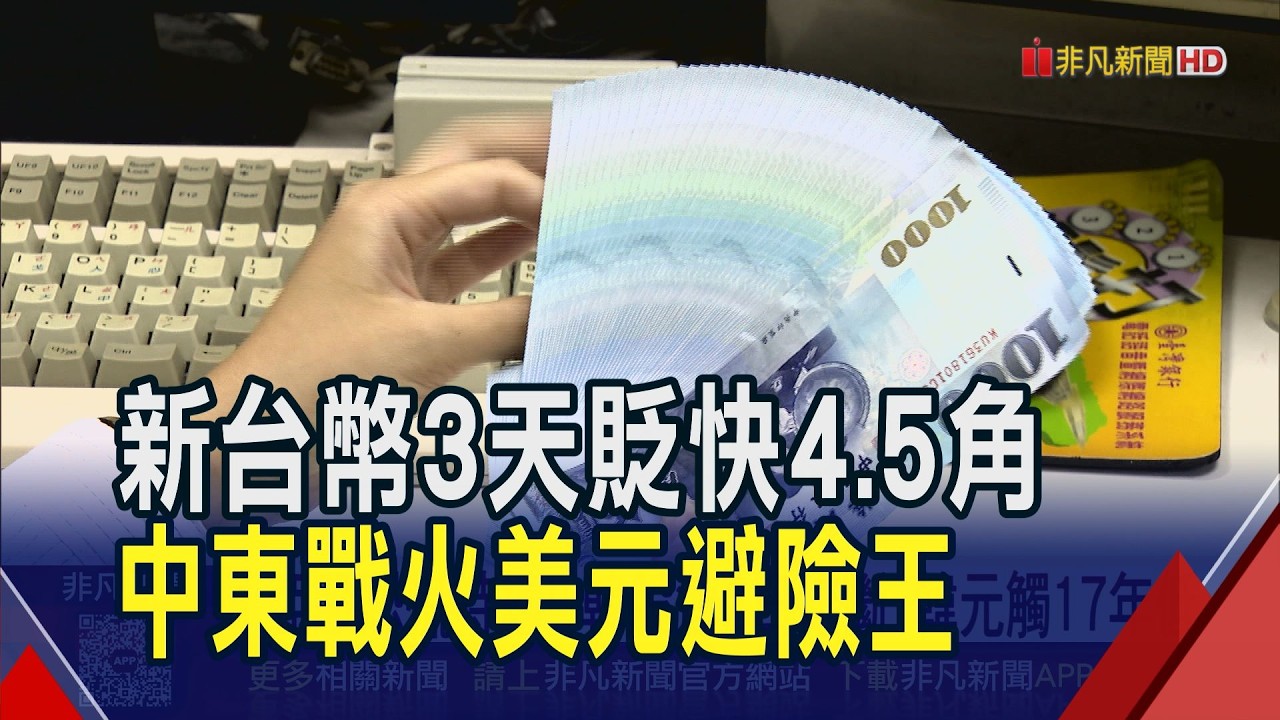 美元戰爭避險快衝關100 台幣連三貶逼近31.7  中東動盪重創亞幣 盧比連貶印央快進場干預?｜非凡財經新聞｜20260304