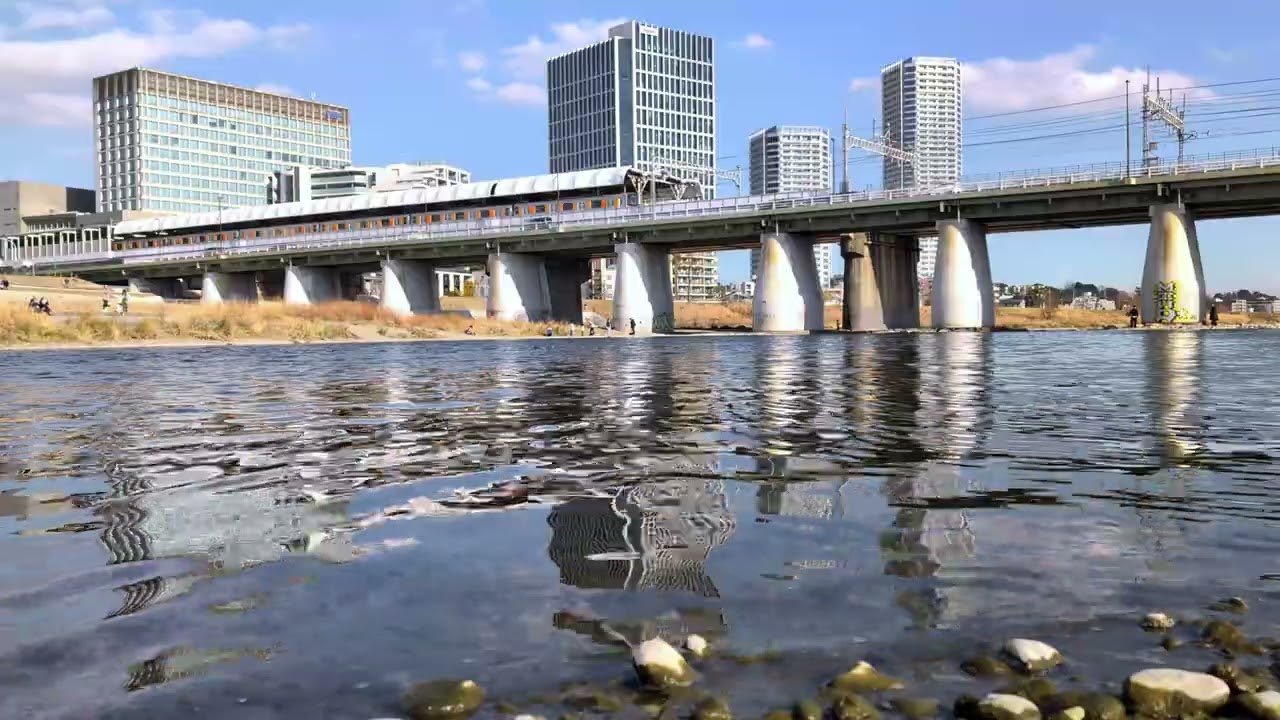 Futako Tamagawa River Ambience 🌊 | Calm Tokyo City Sounds | 4K | ASMR