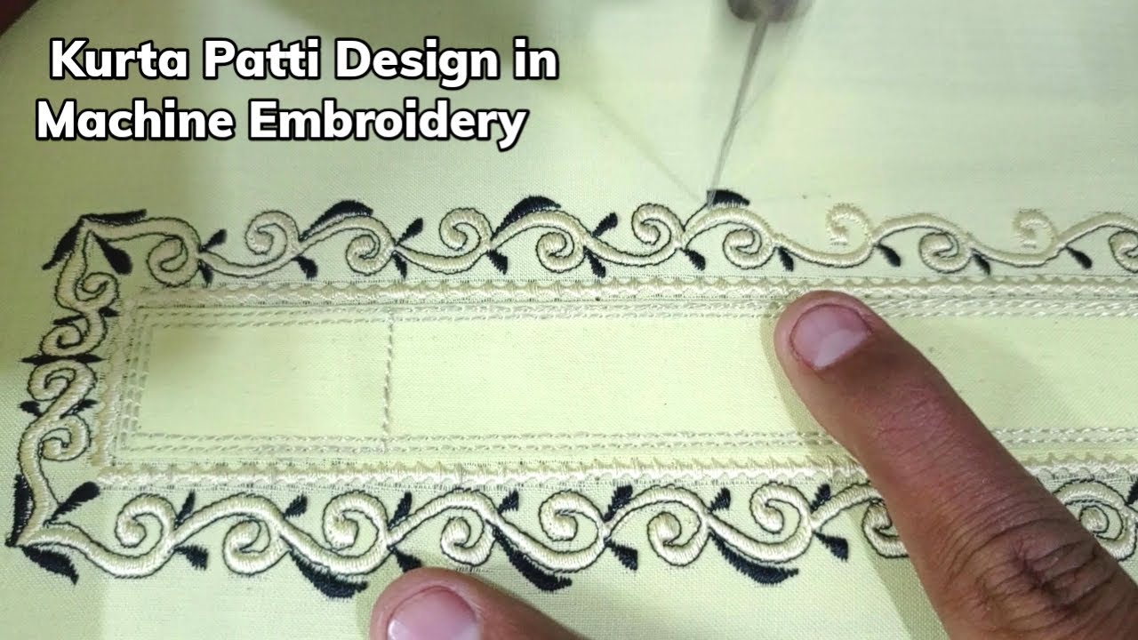Gents Kurta Neck Design in Machine Embroidery | Yellow & Black Combination | Asad Embroidery