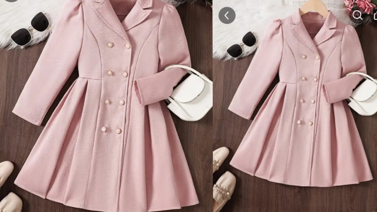 coat collar double button plaket baby frock cutting  and stitching /easy baby frock@sumaira Mustafa