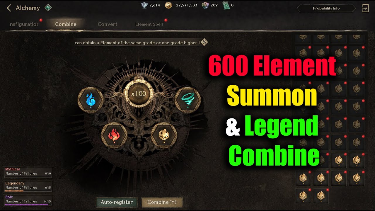 Night Crows 600 Element Summon & Legend Combine