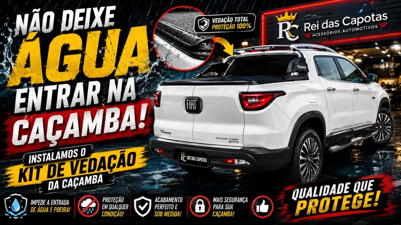 💦Caçamba Molhada Nunca Mais FIAT TORO Instalamos o Kit de Vedação Escoamento de água para Caçamba